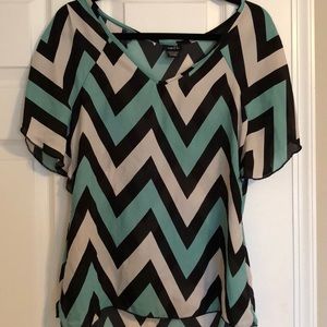 🎉5 for $15 🎉 Teal and Black Chevron Top